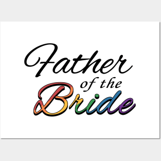 Father of the Bride Typography Lesbian Pride Rainbow Posters and Art